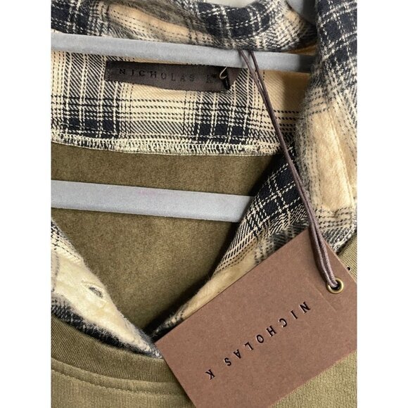 Nicholas K Soren Sweat Oversized Sweatshirt Olive Black Size XXS NWT $350 - Picture 8 of 8